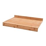 Arbeitsfläche Schneidebrett aus Bambus Holz, Küche zubehör zum Brot, Fleisch, Obst und Gemüse schneiden, braun und weiß, XL Groß, 60x40x7 cm