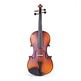 ALFAAL Matte Akustische Violine Geige Weiße Kiefer Topboard Ahorn Backboard Mahagoni Bogen Mit Tragetaschen Tuner-Saiten
