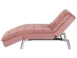 Moderne, verstellbare Chaiselongue in Rosa Bezug aus Samtstoff Récamiere Loiret