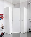 lifestyle4living Eckschrank in weiß, begehbarer Kleiderschrank, Stauraumschrank auch für Garagen und Keller