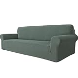 Ystyle Sofa überzug 4 Sitzer Mit Armlehne, Stretch Sofabezug rutschfest, Modern Sofa Cover Für Hunde Haustiere, Atmungsaktiv Couch überzug Mit Elastic Bottom, Hellgrün