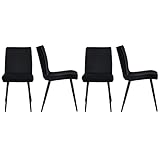 LEMROE Polsterstuhl Esszimmerstühle Grau Samt 4er Set mit Metallbeinen Küchenstühle mit gepolsterter Sitzfläche und Rückenlehne Moderner Thekenstuhl für Wohnzimmer Schlafzimmer Lounge