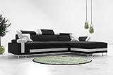 Furnitech Ecksofa CL6 mit Schlaffunktion Sofa mit Bettkasten Polsterecke Schlafsofa Sofagarnitur (Ottomane Rechts, CL6-G1P-MIK-CZ15-BI31)