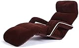 FURLOU Lazy Couch Tatami Single Stoff Armlehne Sofa Klappstuhl Schlafzimmer Erker Dicker und bequemer Stuhl 178×60×18cm(Color:Dark Brown)