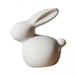 PAREKS 4 x Moderne Keramik-Kaninchen-Figur, Ostern-Statue, Heim-Bücherregal, Geschenk