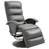 vidaXL TV Sessel Fernsehsessel Relaxsessel Liegesessel Ruhesessel Polstersessel Relaxliege Liegestuhl Ledersessel Loungesessel Grau Kunstleder