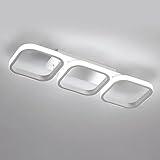 LED Deckenleuchte, 32W Quadratische Modern Deckenlampe, Weiß LED Deckenlampe Kronleuchter für Chlafzimmer Wohnzimmer Küche Schmücken, 6500K, Kaltes Weißes Licht