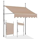 Manuell Einziehbare Markise, Markisen für Terrasse, Außenmarkise, Markise für Tür, für Jedes Fenster oder Jede Tür (Color : Beige, Size : 1.2x2.5m/3.9x8.2ft)