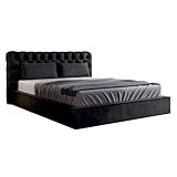 GRAINGOLD Elegantes Polsterbett Apollo mit verstärktem Holzrahmen, großem Sockel und komfortablem Kopfteil - große Auswahl an Stoffen - eleganter Stil, reiche Dekoration - 160x200 cm