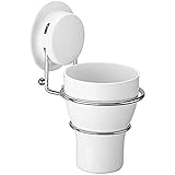Zahnbürstenhalter, Badezimmer-Zahnpasta-Halter, Badezimmer-Organizer, Arbeitsplatte, Saugnapf, perforierter WC-Edelstahl-Becherhalter mit Becher, multifunktionale Aufbewahrung
