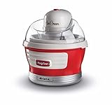 Ariete Ice Cream Maker Party Time 643, Eismaschine, Rührspatel, Eismaschine mit Deckel zum Hinzufügen von Zutaten, Zubereitungszeit 30 Minuten, Fassungsvermögen 1,5 L, 12W, Rot