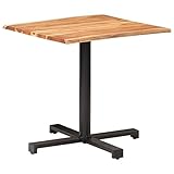 BULANED Bistrotisch mit Baumkanten, Stehtisch, Balkontisch, Partytisch, Biertisch, Beistelltisch, Bierkasten Tisch, 80x80x75 cm Akazie Massivholz