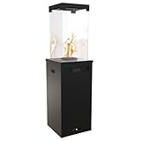 KRATKI Patio Light Gas Terrassenheizer, Feuerstelle Outdoor, Gaskamin, Aussenkamin,Terrassenkamin, Balkon Feuerstelle, Gartenkamin, Gas-Gartenheizer auf Rädern, 8,2 kW, G31/50mbar