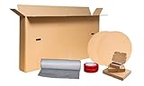 karton-billiger | Fahrradverpackung Versand-SET - Fahrradkarton Radkarton Versandkarton Verpackung 1600x200x800mm - DHL Gurtmaß