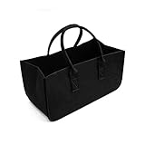 Holzkorb für Kaminholz Körbe Filz Aufbewahrungstasche Auto Reise Einkaufstasche Kleidung Organizer Geschenktasche Kamin Leinen-Tragetasche für Brennholz (Color : 01)