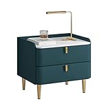 RUTAVM Nachttisch Nachttische Einfacher Nachttisch Massivholz-Nachttisch Mit Schubladenaufbewahrung Rockboard-Nachttisch Leder-Nachttische Für Schlafzimmer für Schlafzimmer (Color : B-Dark Green)