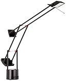 Artemide- Original Tizio Micro Tischlampe. Hochwertige Tischleuchte aus Aluminium im klassischen Design. Made in Italy, A003100, Schwarz