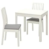 Ikea EKEDALEN/EKEDALEN Tisch und 2 Stühle, 80/120 cm, weiß/Orsta hellgrau