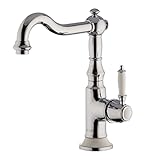 PaulGurkes Küchenarmatur Retro Waschtischarmatur Nostalgie Wasserhahn Vintage Bad Armatur Einhandmischer Mischbatterie Landhausstil