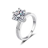 Damen Ring Zirkonia, Fashion Ringe Sterling Silber 925 Runde Halbe Ewigkeit Verlobungsring Gr 49 (15.6) Eheringe Schmuck
