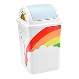 Homoyoyo 1 Stück Regenbogen-Mülleimer Tischdekoration Runder Mülleimer Kunststoffbehälter Kleiner Mülleimer Mülleimer Für Kinder Bezaubernder Mülleimer Mülleimer Für Zuhause
