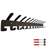 STALFORM Schwarz Garderobenhaken aus Stahl - 25 Haken - 72,5 cm- Kleiderhaken Wand - Pulverbeschichtete Garderobenleiste - Kleiderstange Wandmontage - Hakenleiste Küche, Flur, Badezimmer