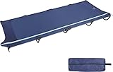 TIMBER RIDGE Feldbett Klappbar leicht Campingbett Faltbar Einfach zu Bauen Tragbares Campingliege Bequem bis 120kg Reisebett Erwachsene Klappbett Camping für Outdoor Camp Reisen Garten Blau