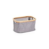 Zeller 14230 Aufbewahrungskorb, Polyester/Bamboo, Grau