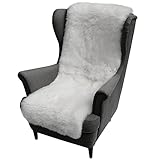 Hollert Lammfell Sesselauflage 160 x 50 cm Weiß Couchauflage Unterbett Schoner kuschelig weich echtes Merino Schaffell