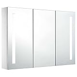 vidaXL LED Spiegelschrank mit 5 Ablagen Badschrank Badspiegel Badezimmerspiegel Hängespiegel Badezimmer Spiegel Hängeschrank 89x14x62cm