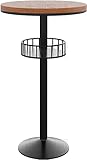 MIXMEY Beistelltische Bartisch, 55 x 55 x 105 cm, Industrie, runder Esstisch mit Getränkehalter, Restaurant-Küche, hoher Tisch, Metallrahmen (Größe: 55 x 55 x 105 cm, Farbe: C)