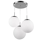 Globo Design Decken Lampe Wohn Ess Zimmer Glas Kugel Hänge Pendel Leuchte satiniert 1581-3