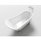 Badewanne 160 x 72 x 75 freistehend Retrò Stil Oval Klassiche mit Füßen