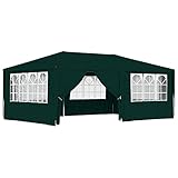 Dioche Gartenpavillon 6 x 4 m, Gestell aus stabilem Stahl, grün 6 x 4 x 2,7 m, 90 g/m², Sonnensegel aus PE, Markise, für Hochzeitsfeiern