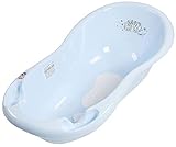 LUPPEE Ergonomische Babywanne 100cm, Badewanne Baby, Baby-Badewanne mit Stöpsel und Anti-Rutsch-Matte, Hund und Katze, Blau