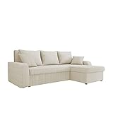 Mirjan24 Ecksofa Kristofer Cord, Design Eckcouch, Couch mit Schlaffunktion, Zwei Bettkasten, Wohnlandschaft, Bettfunktion L-Form Sofa, Ottomane universell (Poso 100)