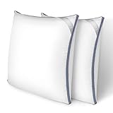 BedStory Kopfkissen 80x80, 2er Set Waschbare Kissen aus Mikrofaser, 1500g Stützendes, Atmungsaktives Pillow, Geeignet für Seitenschläfer, Rückenschläfer und Bauchschläfer, Weiß