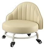 EnixWh Schuhschrank, multifunktionaler gepolsterter Ottoman, 360° drehbar, leicht zu bewegender Schuhhocker, leicht zu reinigender Fußstützenhocker, für Wohnzimmer, 8 Farben (Farbe: Beige, Größe: