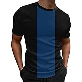Kurzärmliges T-Shirt für Herren, Frühling und Sommer, Freizeit, atmungsaktiv, bequem, Strandwind, genäht, gestreift T Shirts Männer Set