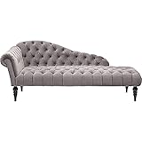 Kare Design Chaiselongue Desire, silbergrau, Récamiere, samt, Arm- und Rückenlehne, gepolstert, pflegeleicht, 82x200x85cm (H/B/T)