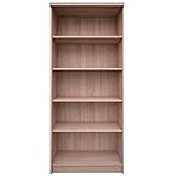 ok-living OKL offenes Bücherregal Tomi Schrank für Büro mit 5 Fächern, Regal für das Jugendzimmer Bücherschrank für Wohnzimmer geräumiges Bücherregal Aktenschrank für Bücher 80 x 183 x 33 cm - Sonoma
