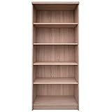 ok-living OKL offenes Bücherregal Tomi Schrank für Büro mit 5 Fächern, Regal für das Jugendzimmer Bücherschrank für Wohnzimmer geräumiges Bücherregal Aktenschrank für Bücher 80 x 183 x 33 cm - Sonoma