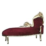 Casa Padrino Barock Chaiselongue 'King' Bordeaux/Gold - Recamiere Wohnzimmer Liege