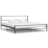 puraday Metallbett 209x207x84 cm Gästebett Bed mit Metallstreifen Jugendbett Bettgestell Bett Doppelbett Bettrahmen Metallbettrahmen Familienbett Betten Tagesbett Bed Frame Schwarz Metall