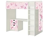 Einhorn Aufkleber - SH14 - passend für die Kinderzimmer Hochbett-Kombination STUVA von IKEA - Bestehend aus Hochbett, Kommode (3 Fächer), Kleiderschrank und Schreibtisch - Möbel Nicht Inklusive