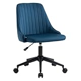 BASETBL Büro Schreibtisch Stuhl Armlose Räder Vanity-Stühle Höhenverstellbarer Computerstuhl mit niedriger Rückenlehne Twill-gepolsterter Arbeitsstuhl Moderner Drehstuhl aus Leinengewebe