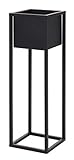 Blumentopf mit Gestell Metall schwarz Pflanzgestell Pflanztopf Pflanzkasten Höhe 50 oder 70 cm (Höhe 70 cm)