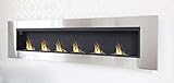 DRULINE Bio Ethanol Wandkamin Cheminée Gel Kamin Gelkamin Fireplace Tischkamin (216 cm - 6 Brenner Edelstahl)