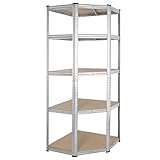 Monzana Eckregal Lagerregal 180x70x40cm 875 kg 5 MDF-Platten Regal Schwerlastregal Kellerregal Steckregal Werkstattregal