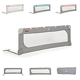 Cangaroo Bettschutzgitter Leinen 130 cm Bettgitter Rausfallschutz Front klappbar, Farbe:grau